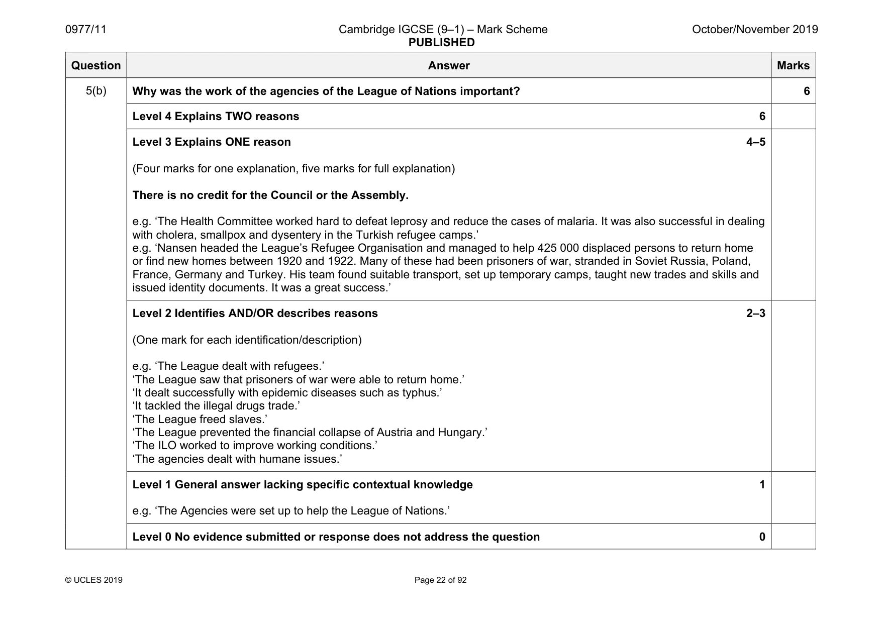 Mark scheme, page 22 of 92