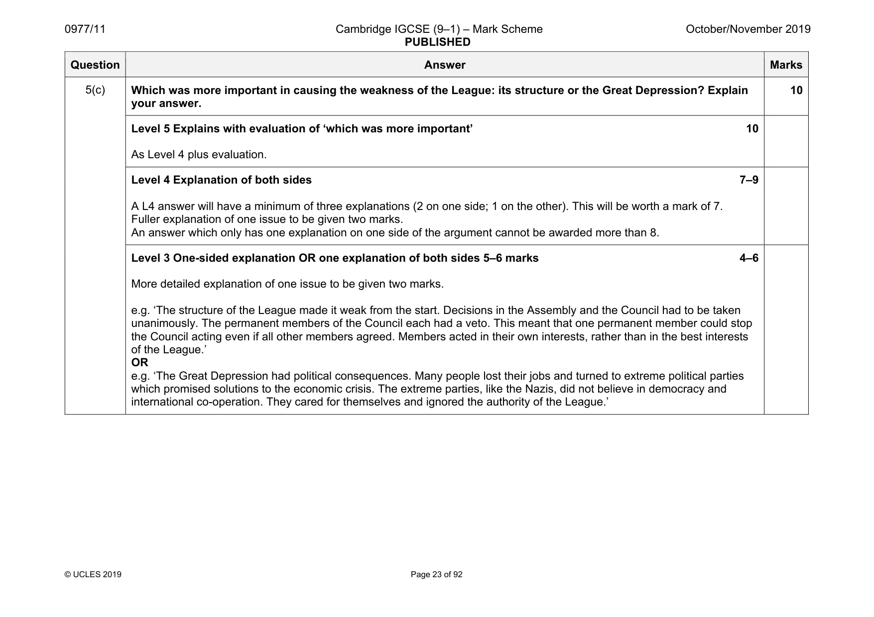 Mark scheme, page 23 of 92