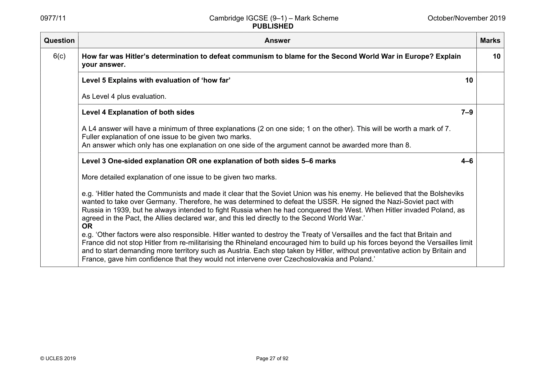 Mark scheme, page 27 of 92