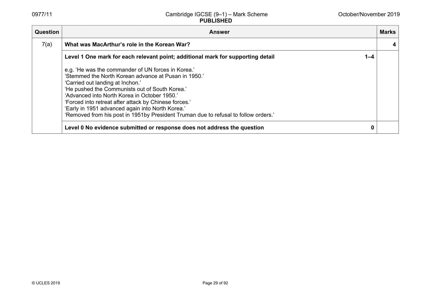 Mark scheme, page 29 of 92