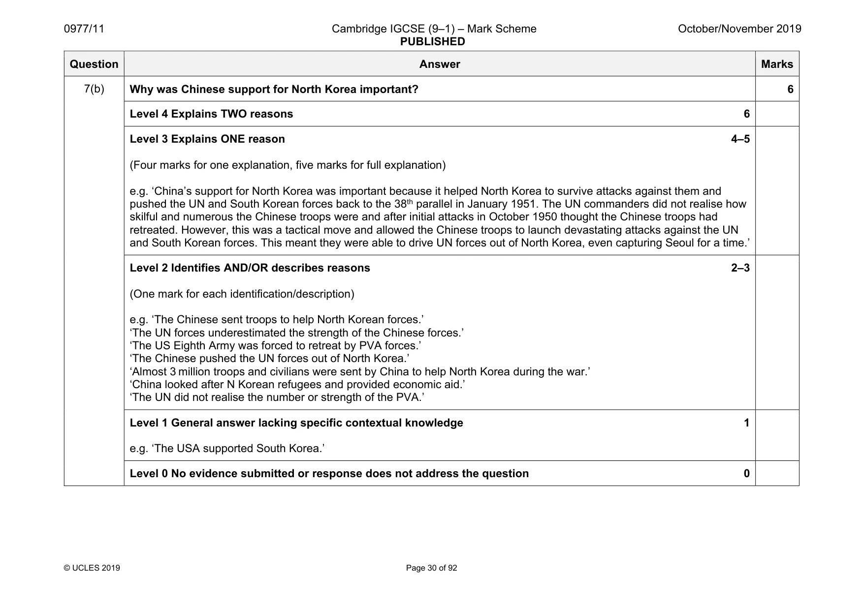 Mark scheme, page 30 of 92