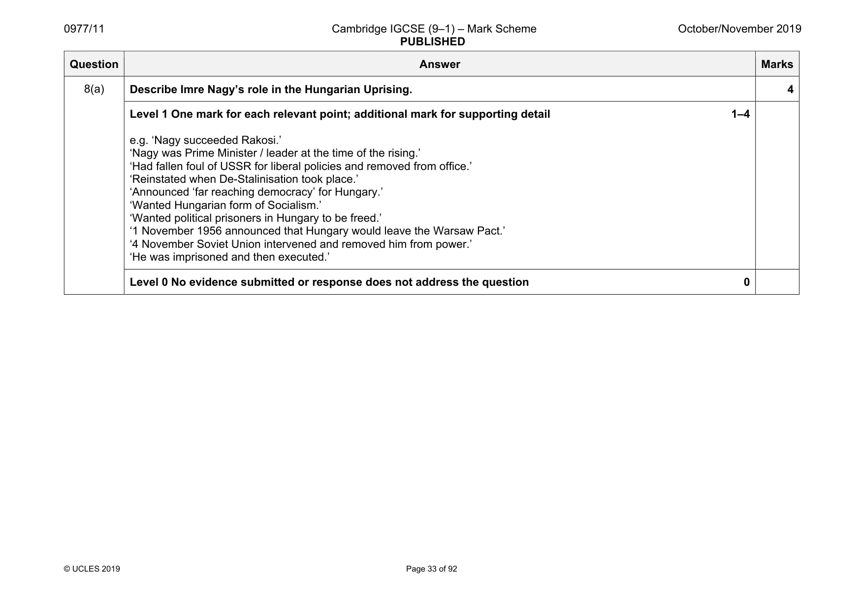 Mark scheme, page 33 of 92