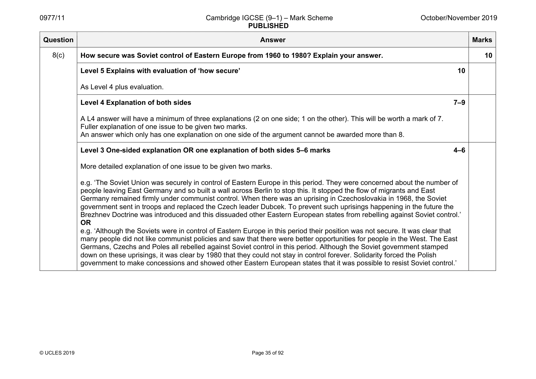 Mark scheme, page 35 of 92