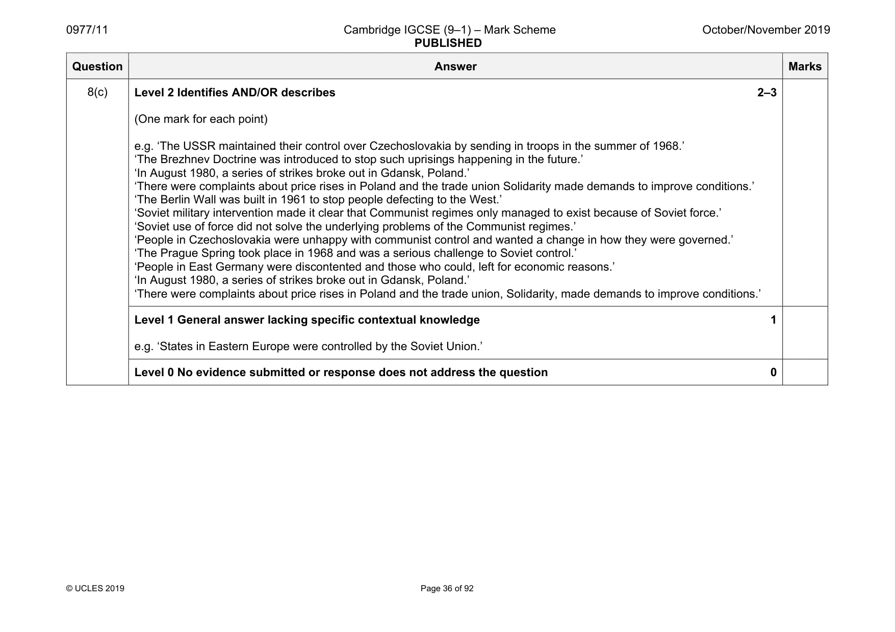 Mark scheme, page 36 of 92