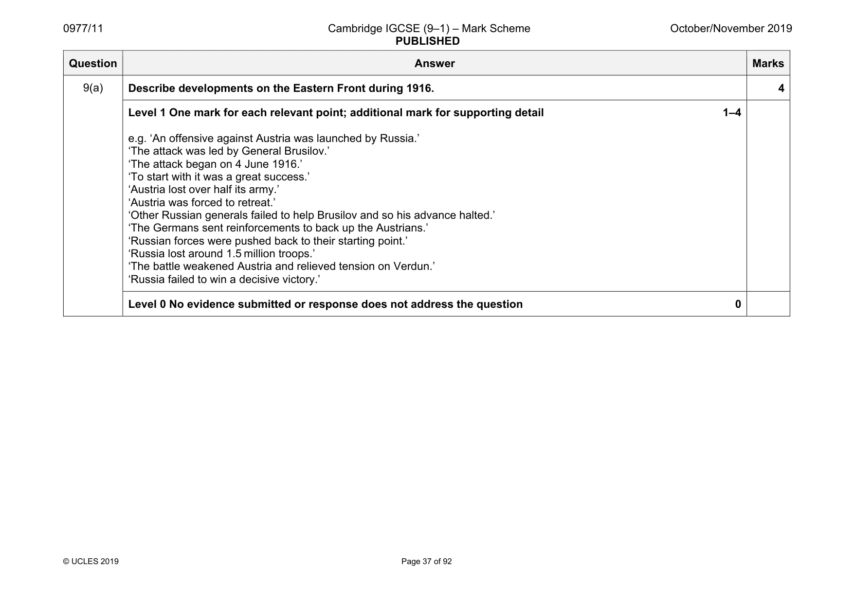 Mark scheme, page 37 of 92