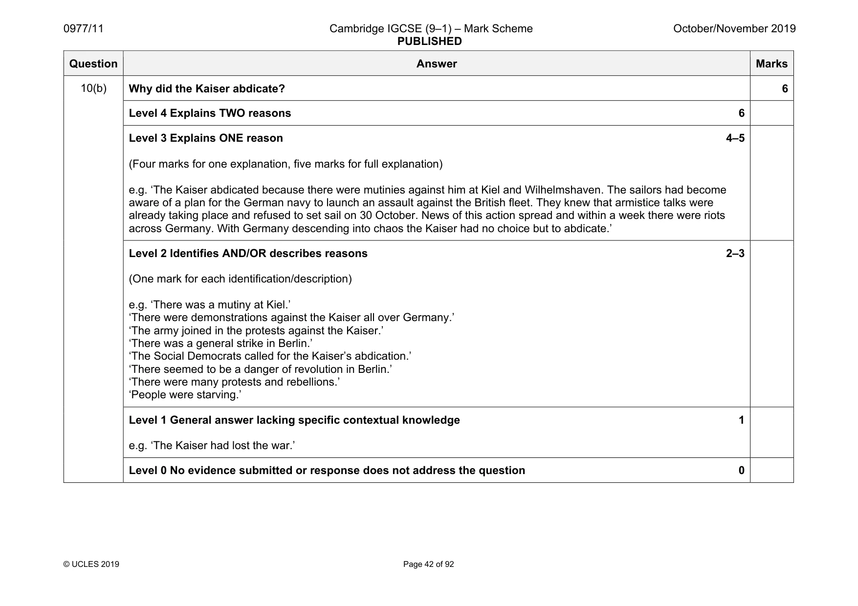 Mark scheme, page 42 of 92