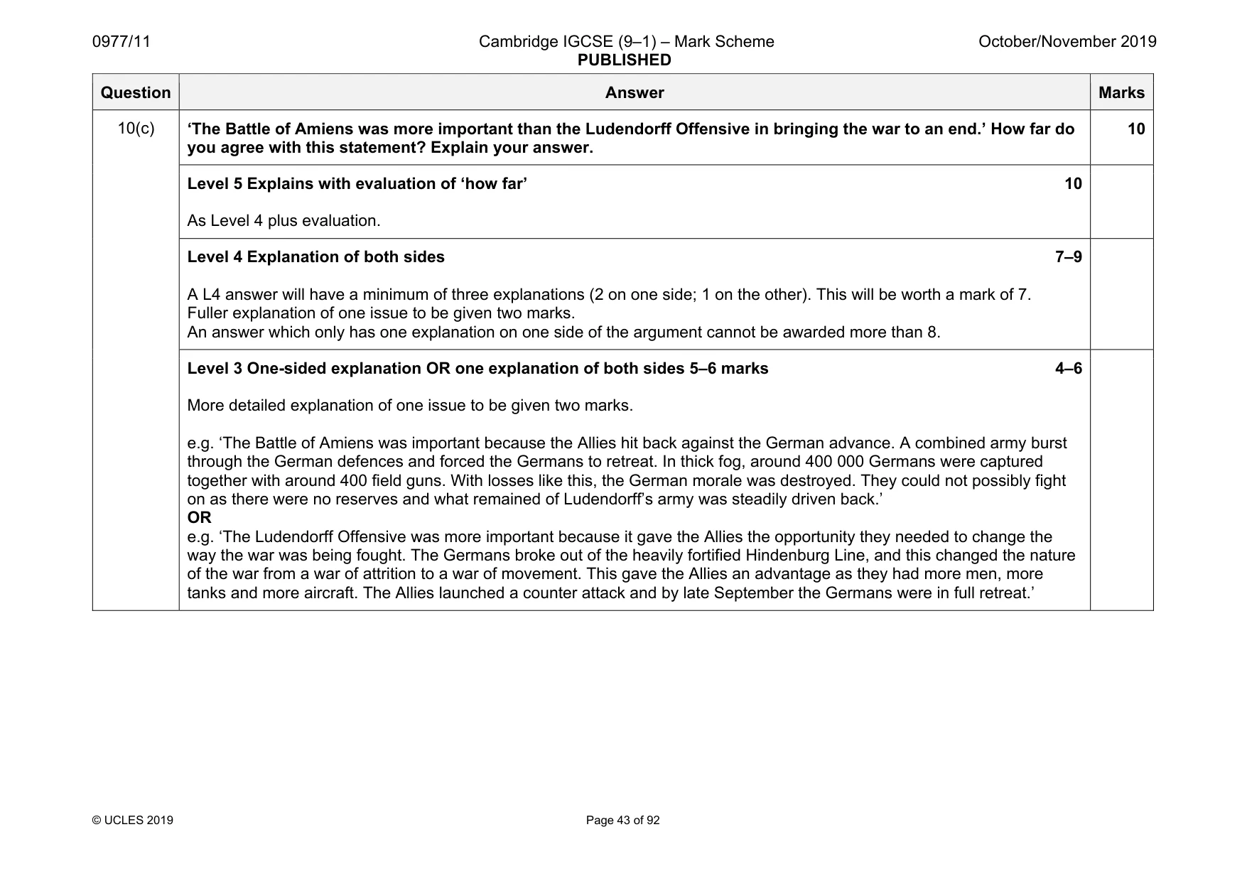 Mark scheme, page 43 of 92