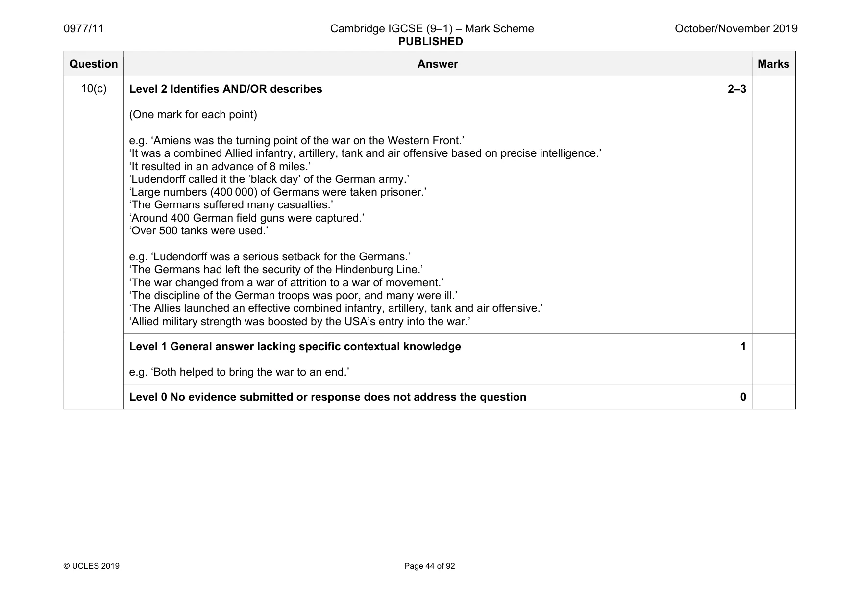 Mark scheme, page 44 of 92