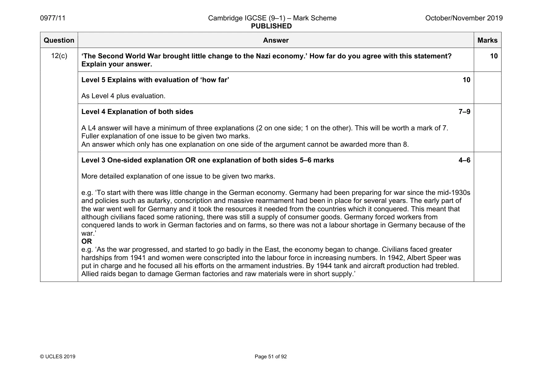 Mark scheme, page 51 of 92