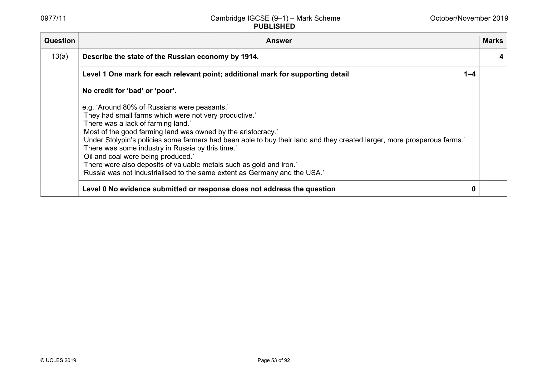 Mark scheme, page 53 of 92