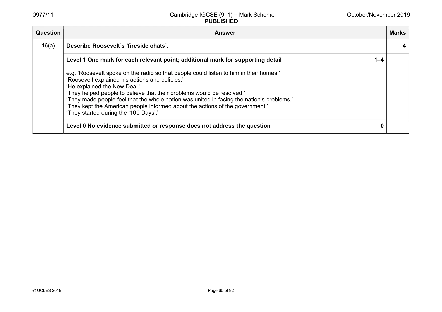 Mark scheme, page 65 of 92