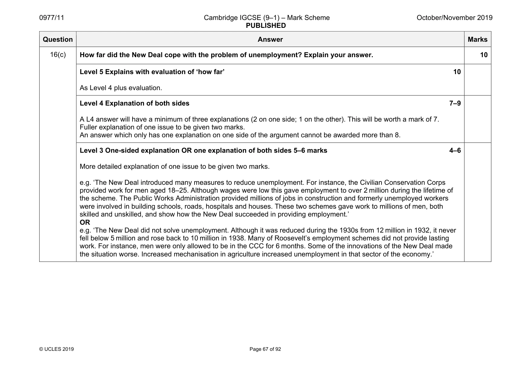 Mark scheme, page 67 of 92
