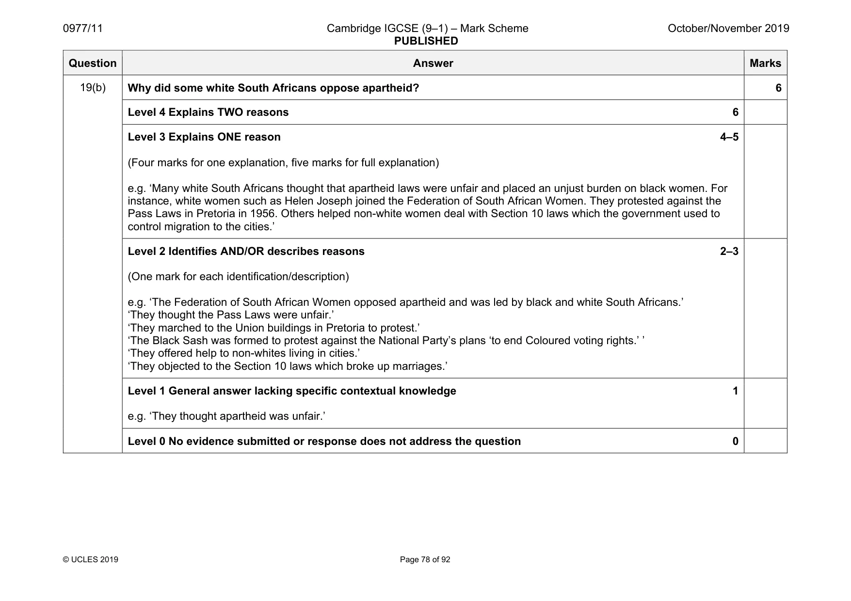 Mark scheme, page 78 of 92