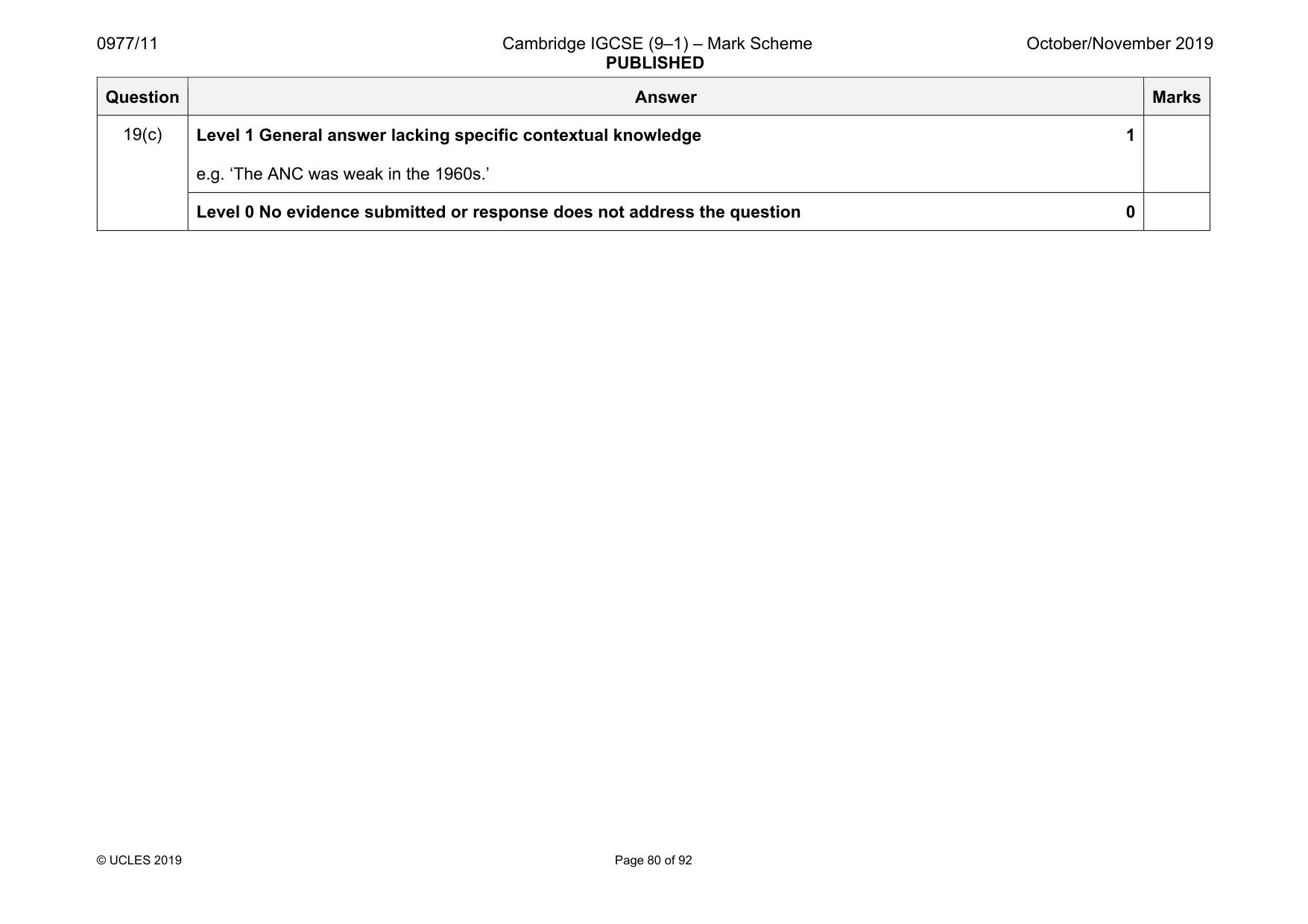 Mark scheme, page 80 of 92