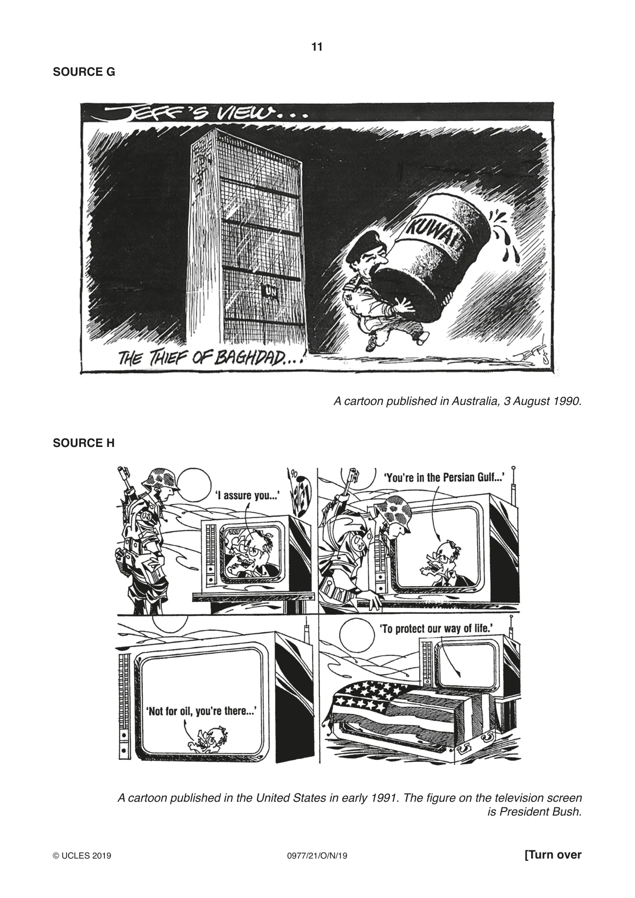 Cambridge IGCSE History (9-1) 0977 2019 Oct/Nov Paper 2 · Variant 1 question paper, page 11 of 12