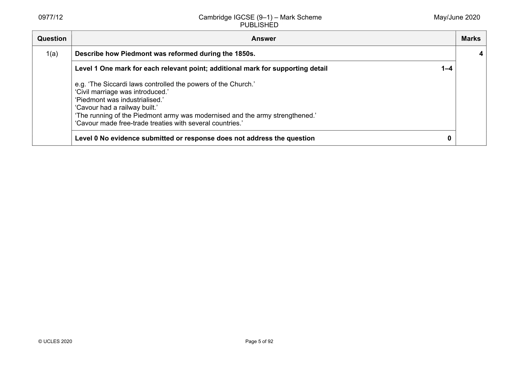 Mark scheme, page 5 of 92