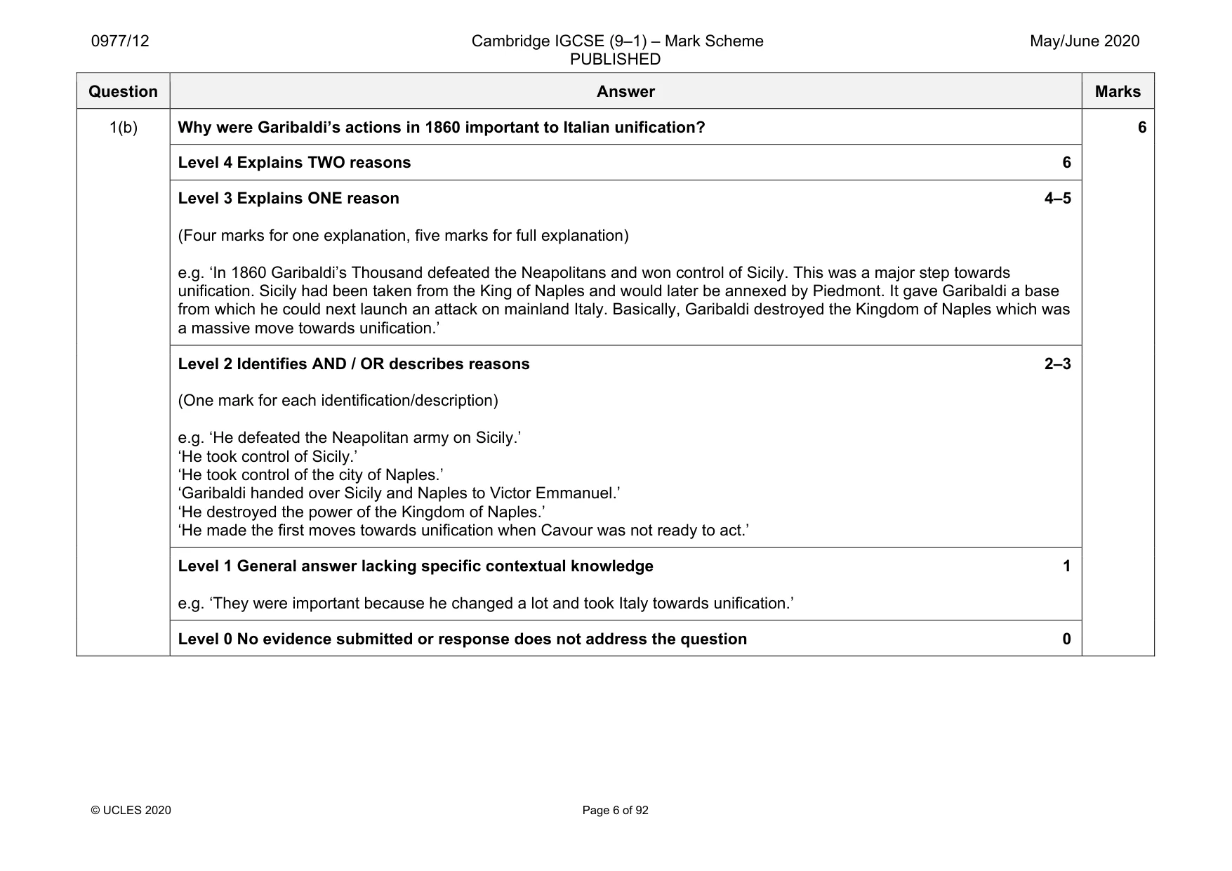 Mark scheme, page 6 of 92