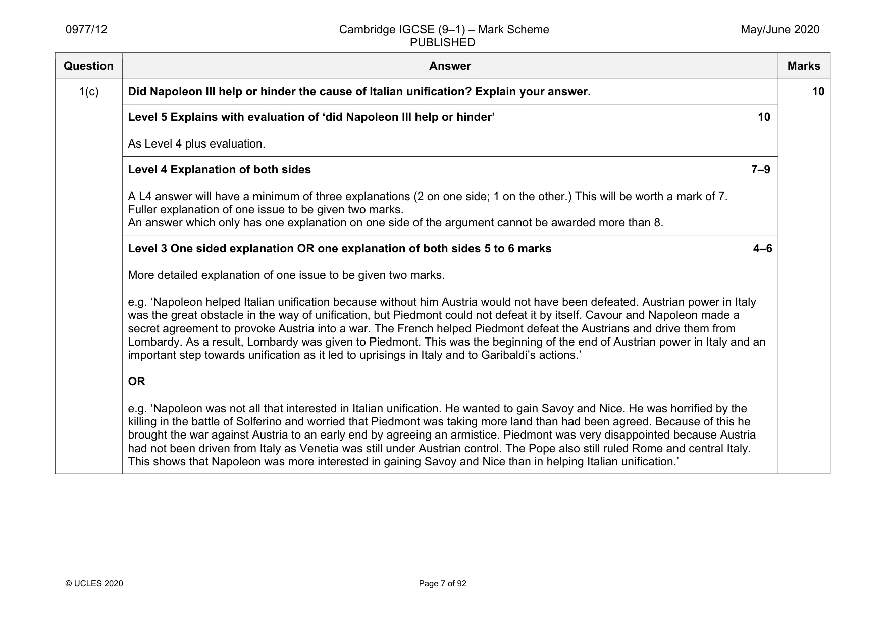 Mark scheme, page 7 of 92