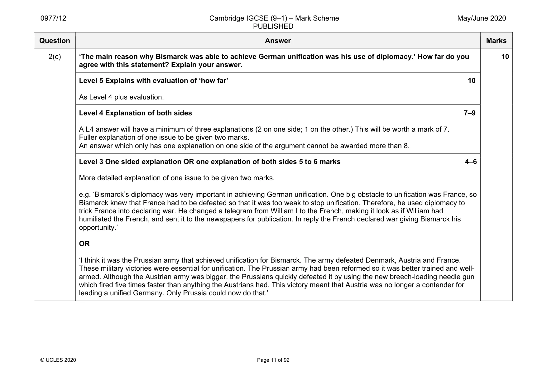 Mark scheme, page 11 of 92