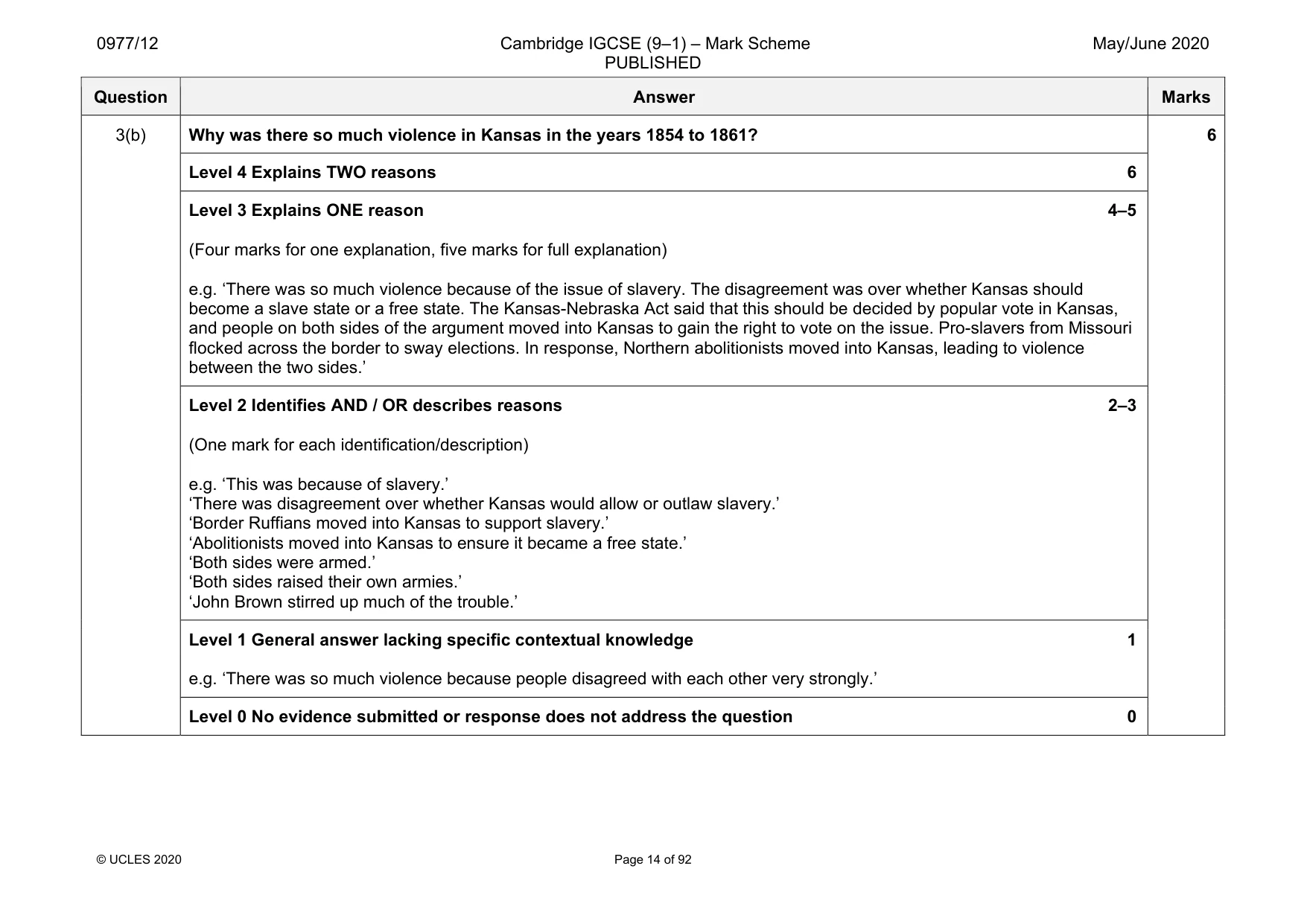 Mark scheme, page 14 of 92