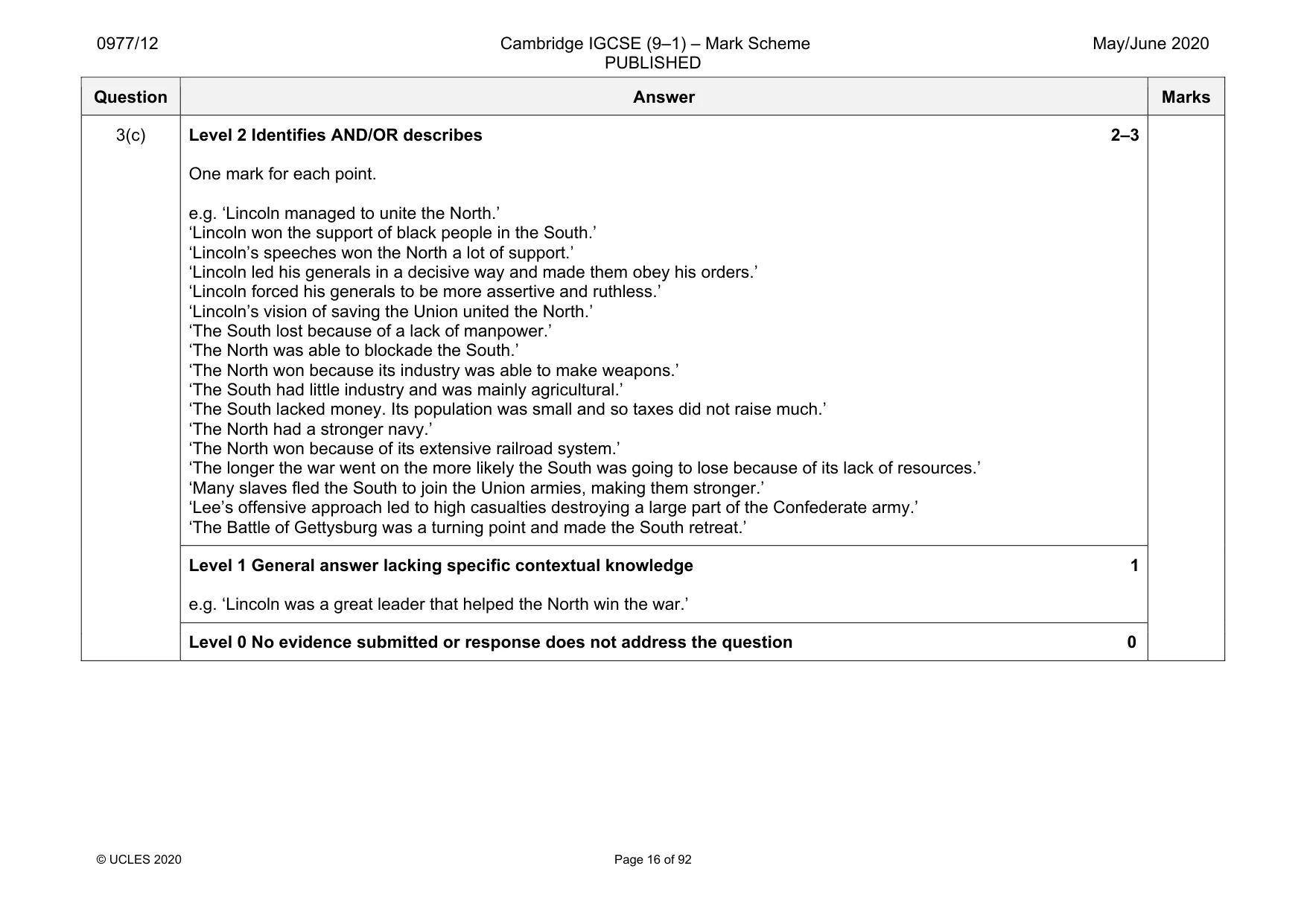 Mark scheme, page 16 of 92
