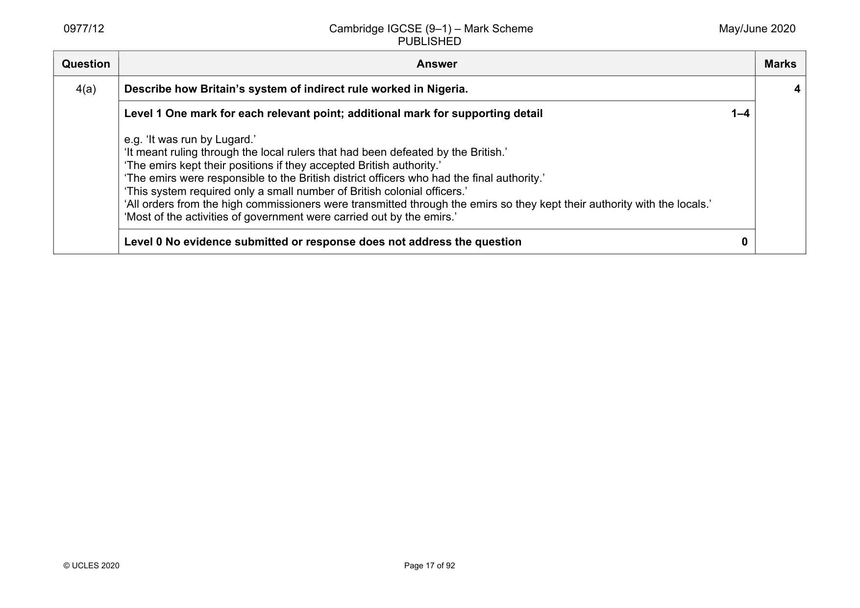 Mark scheme, page 17 of 92