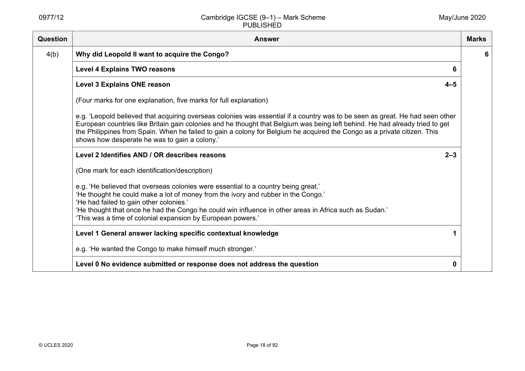 Mark scheme, page 18 of 92