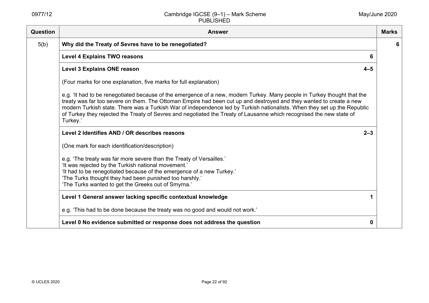 Mark scheme, page 22 of 92