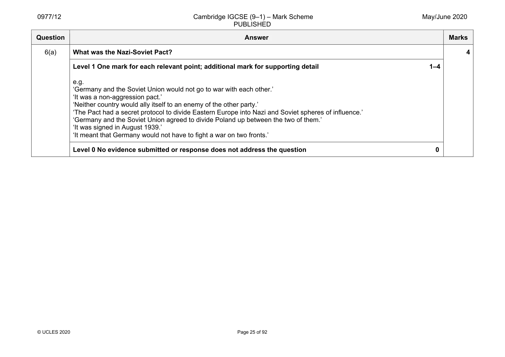 Mark scheme, page 25 of 92