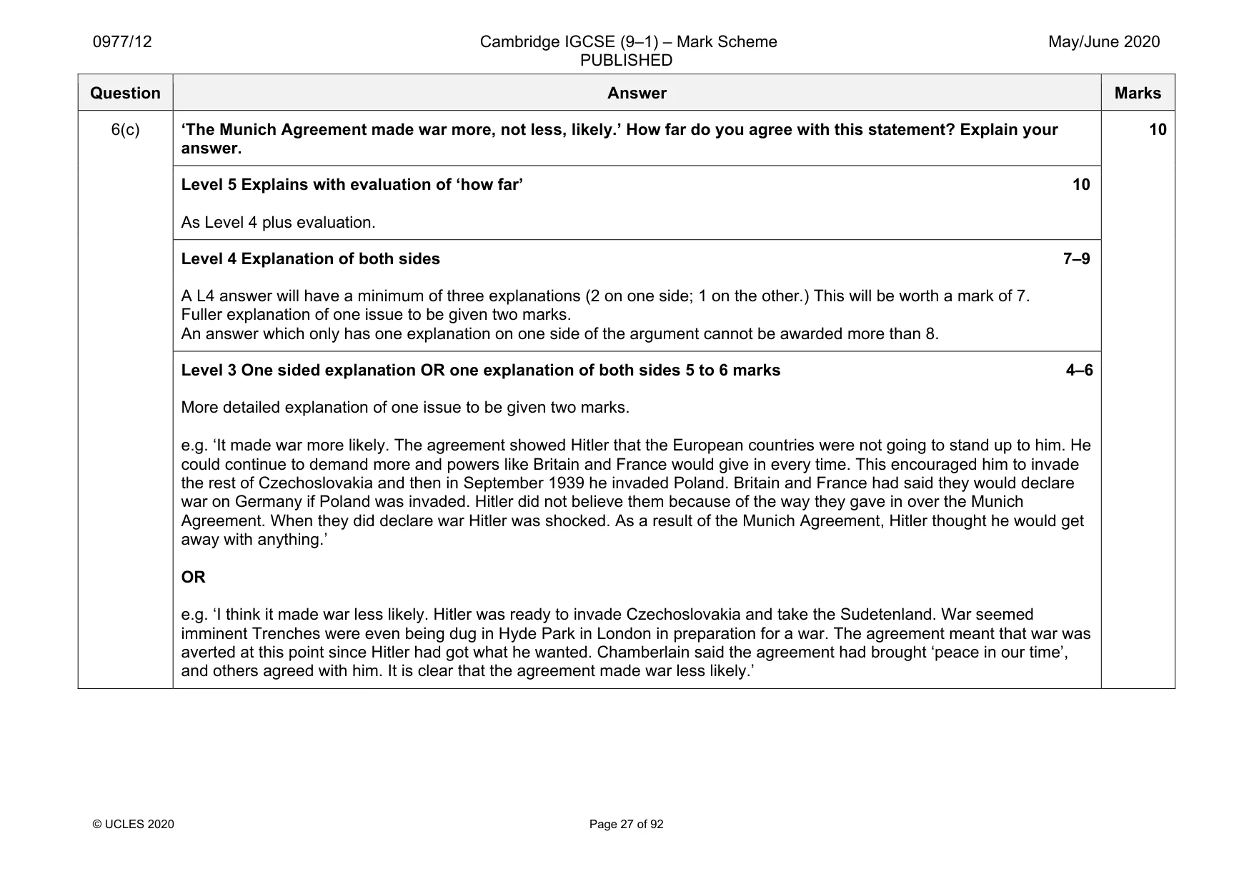 Mark scheme, page 27 of 92