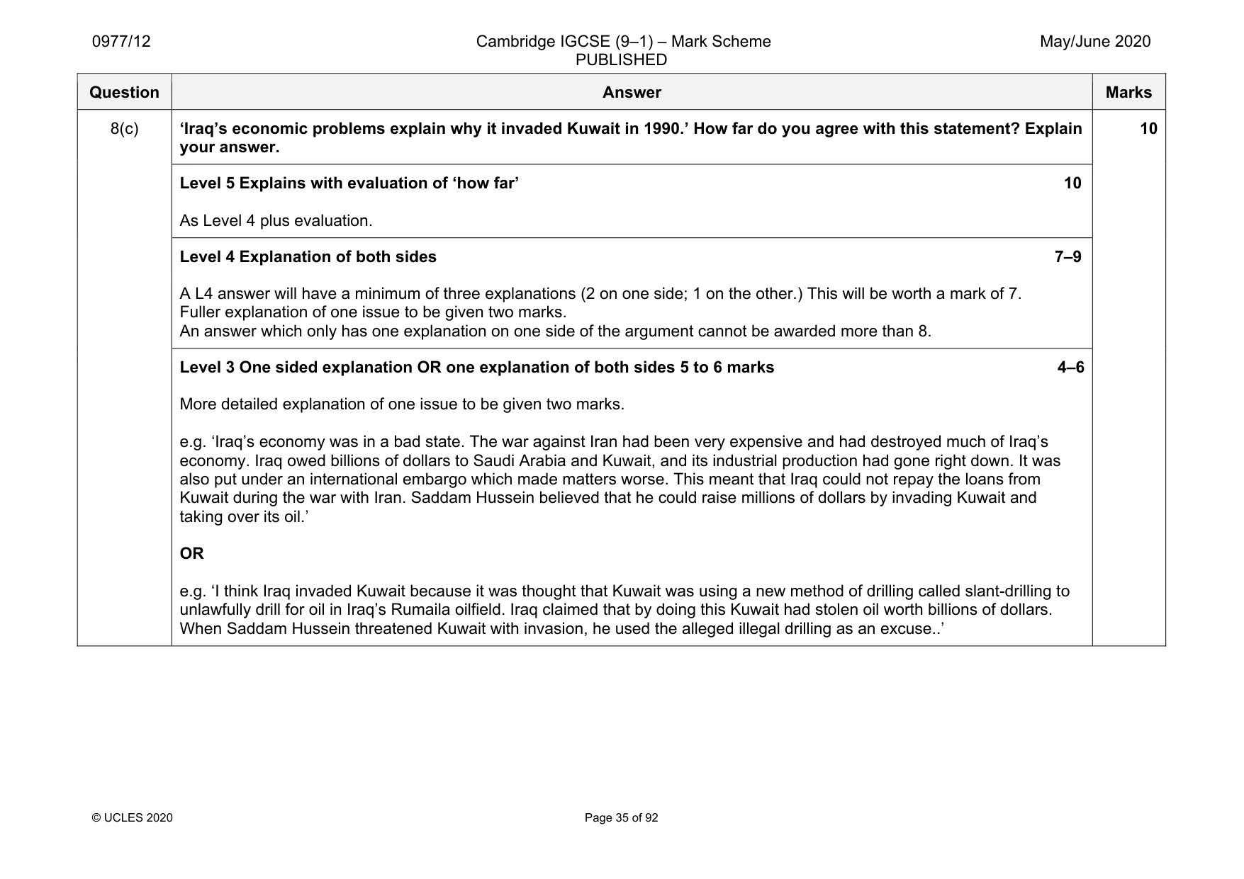 Mark scheme, page 35 of 92