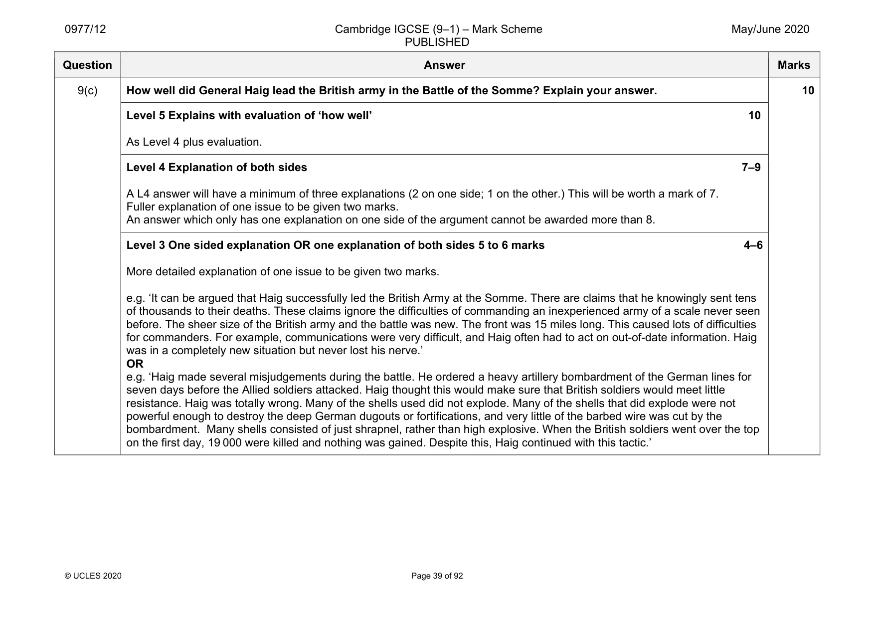 Mark scheme, page 39 of 92