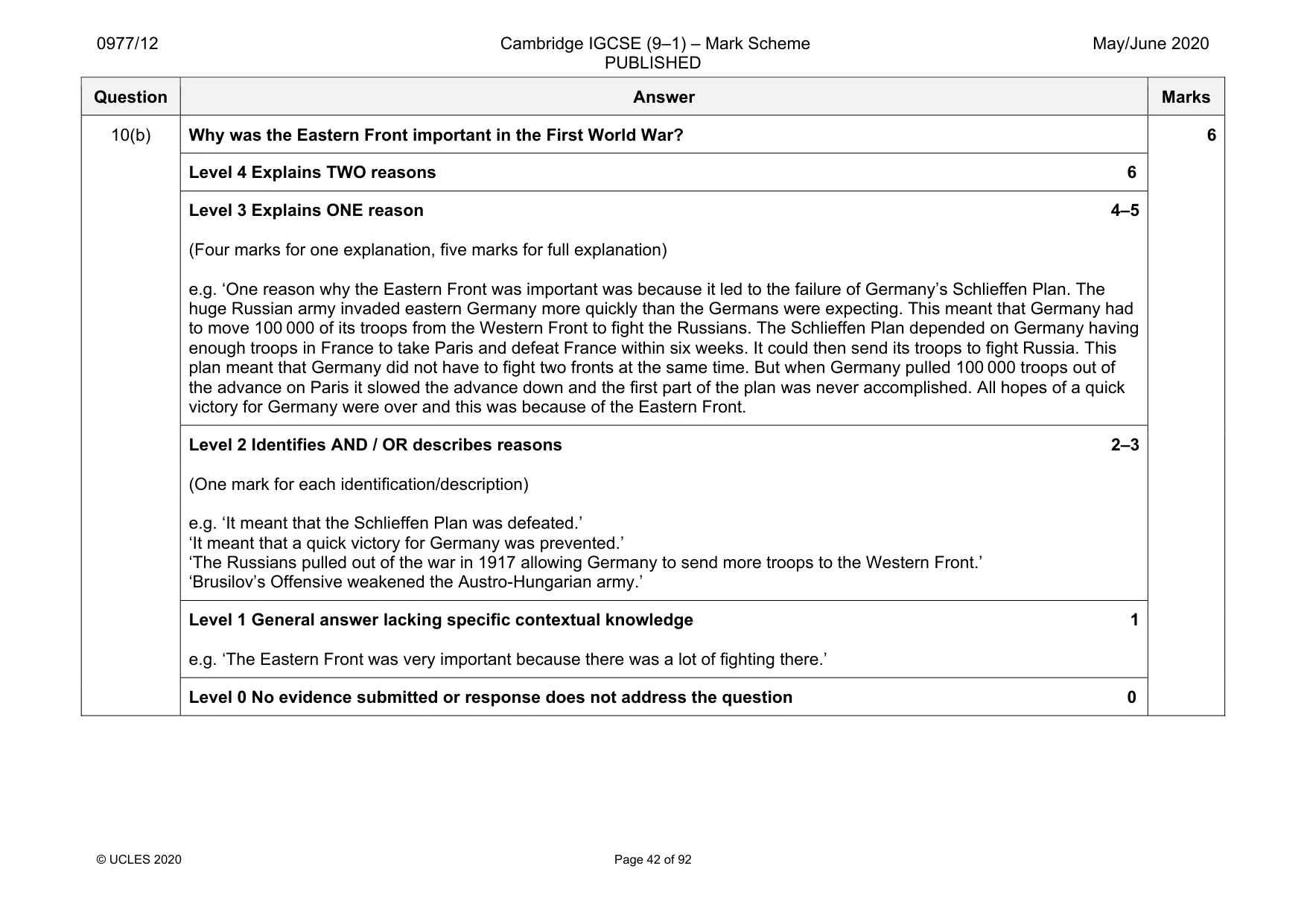 Mark scheme, page 42 of 92