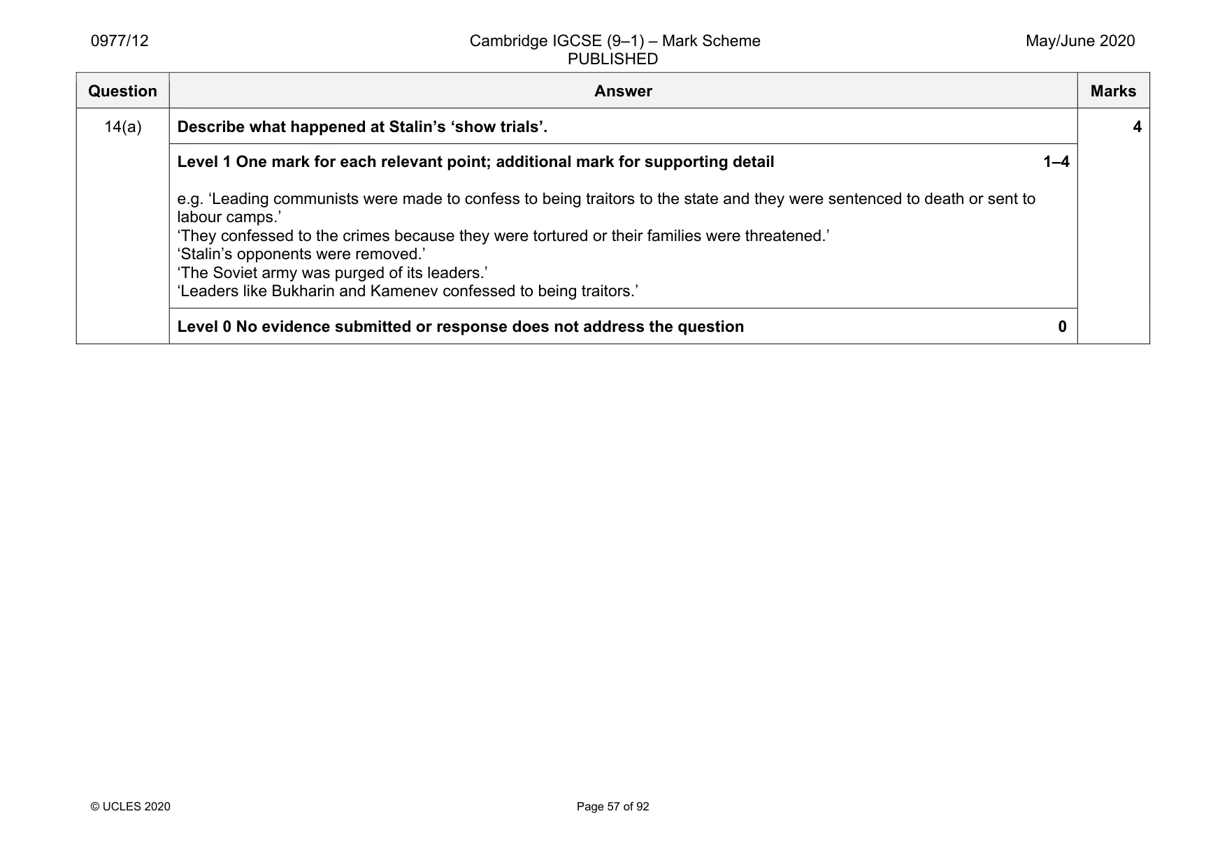Mark scheme, page 57 of 92