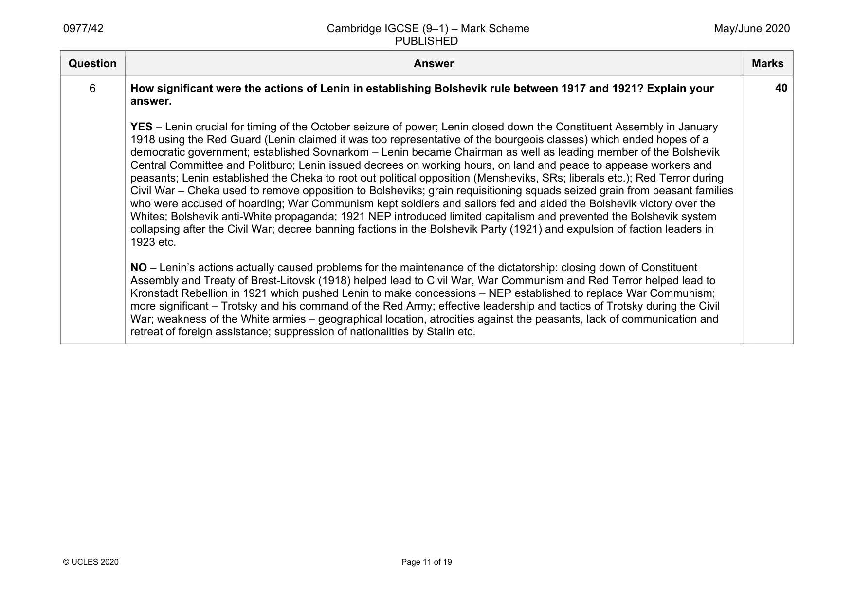 Mark scheme, page 11 of 19