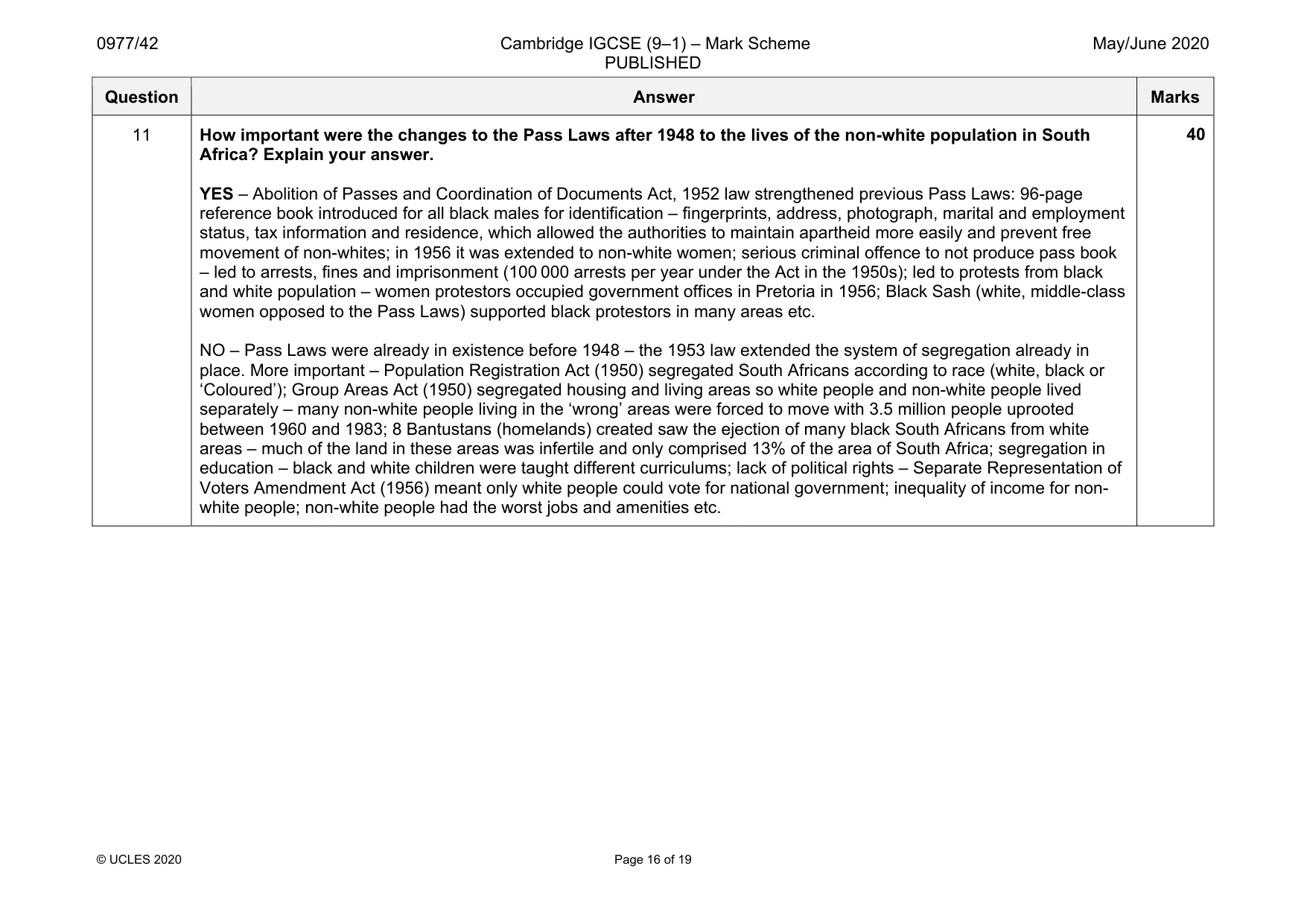 Mark scheme, page 16 of 19
