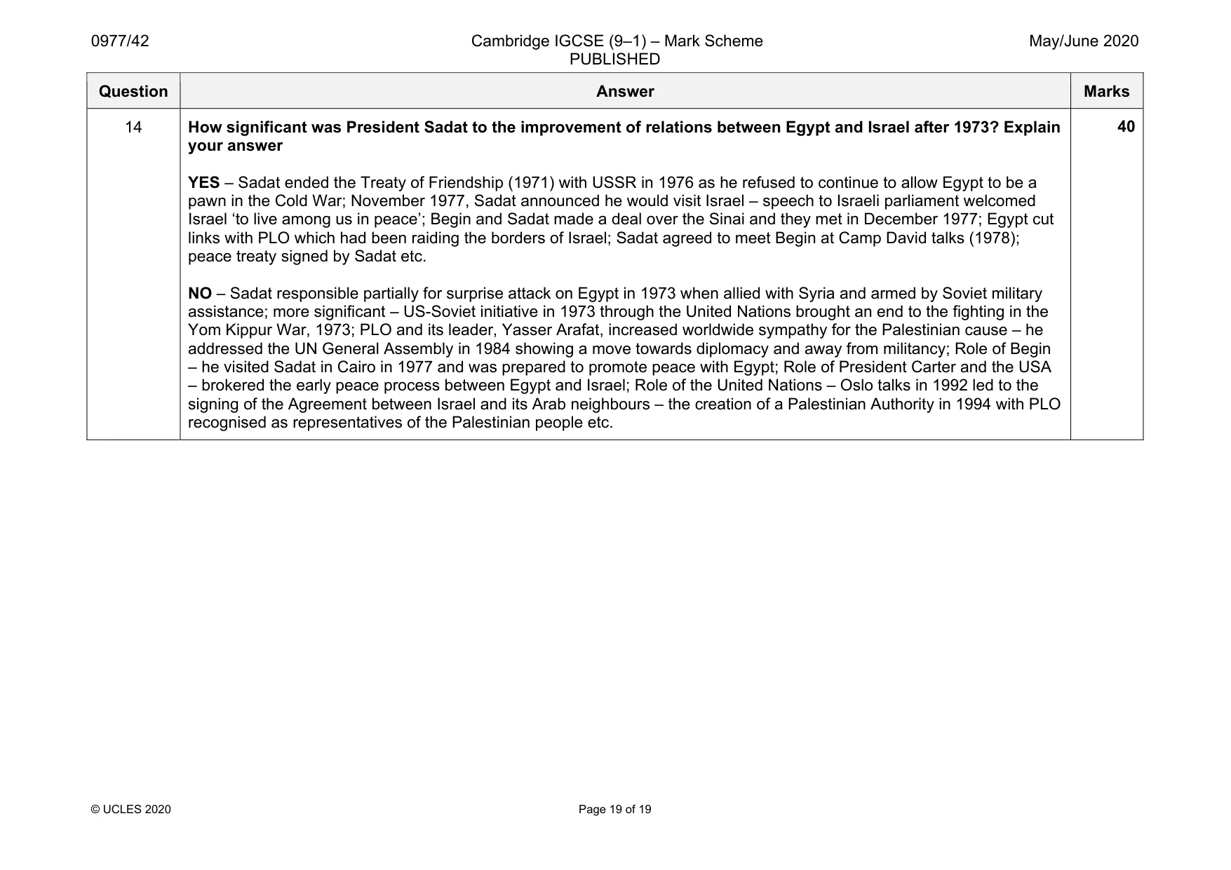 Mark scheme, page 19 of 19