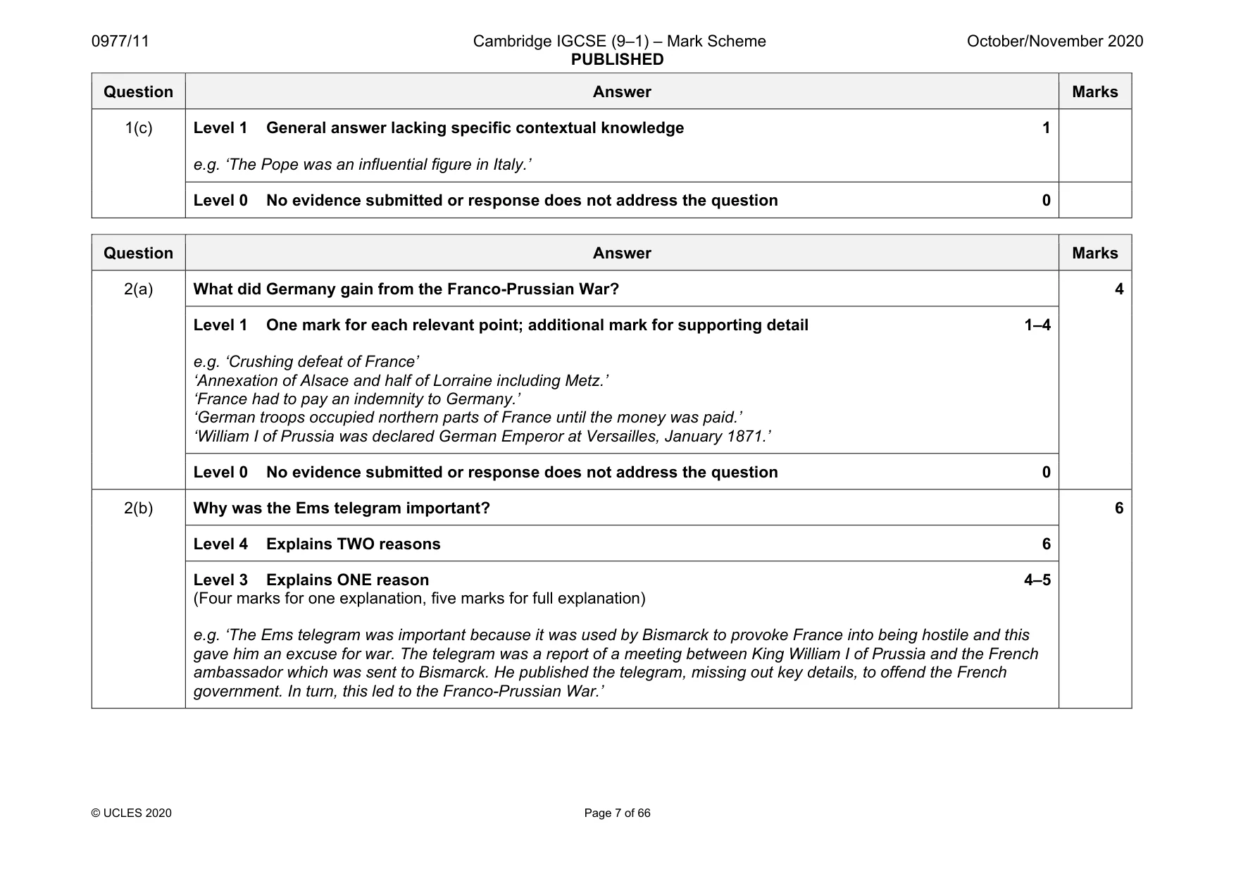 Mark scheme, page 7 of 66