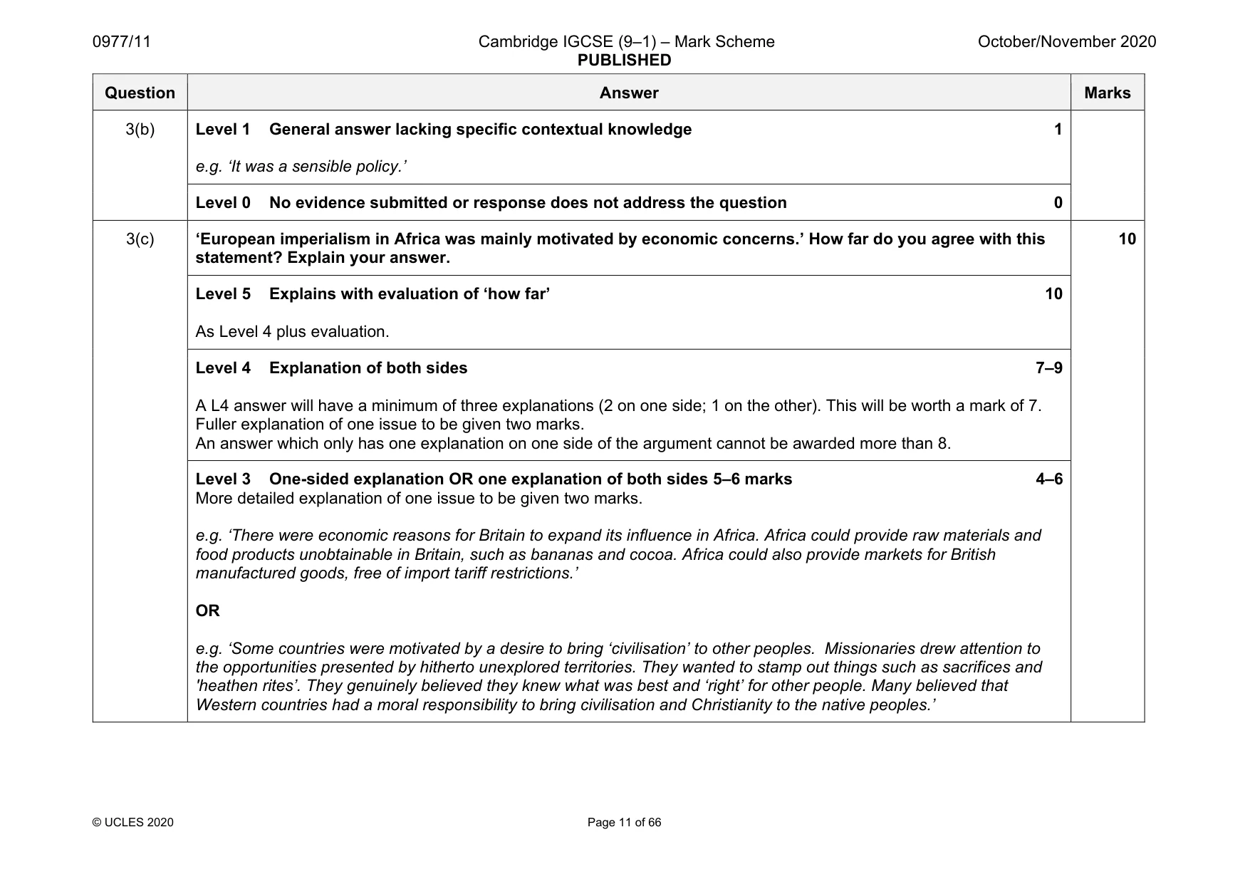 Mark scheme, page 11 of 66