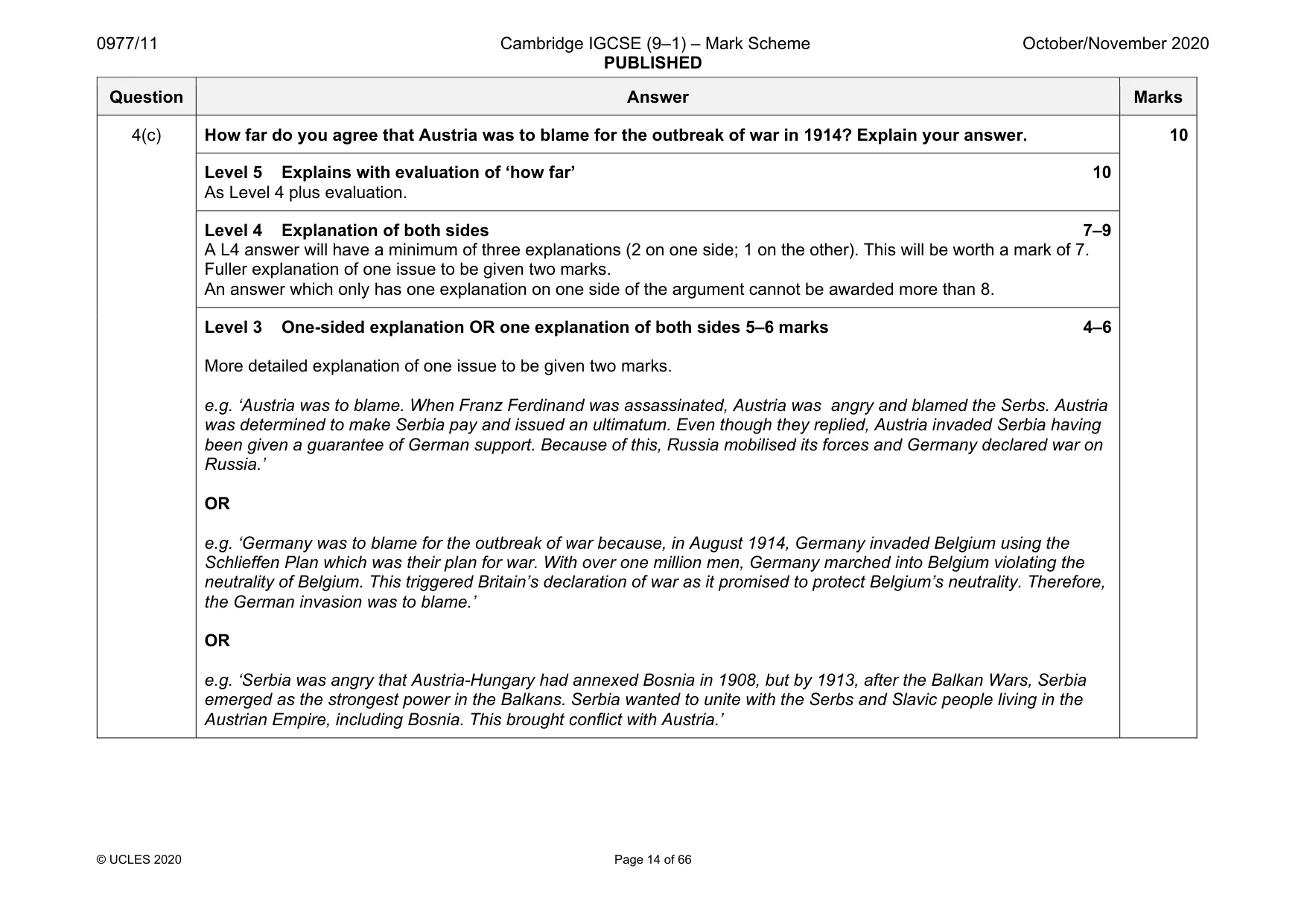 Mark scheme, page 14 of 66