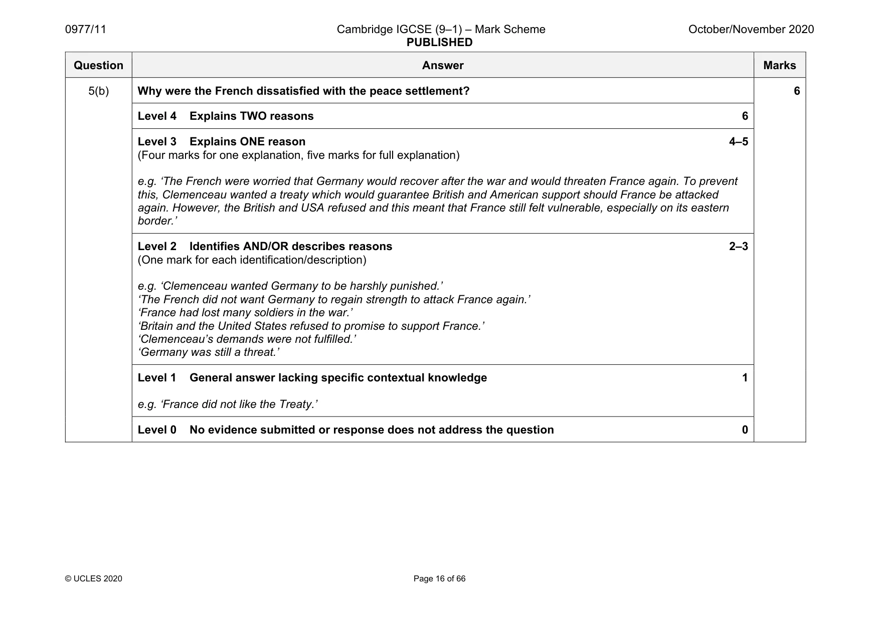 Mark scheme, page 16 of 66