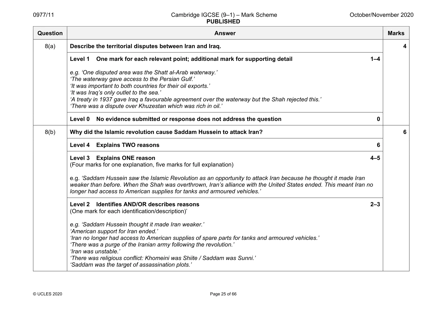 Mark scheme, page 25 of 66