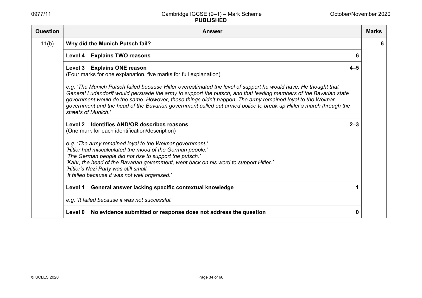 Mark scheme, page 34 of 66