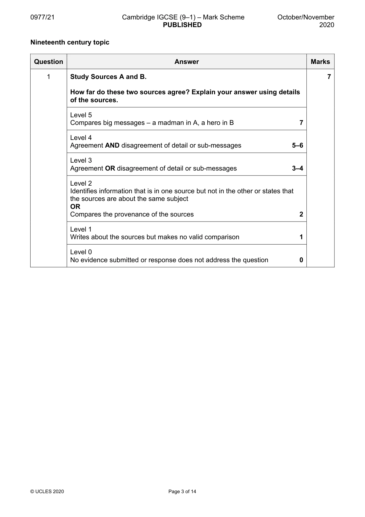 Mark scheme, page 3 of 14
