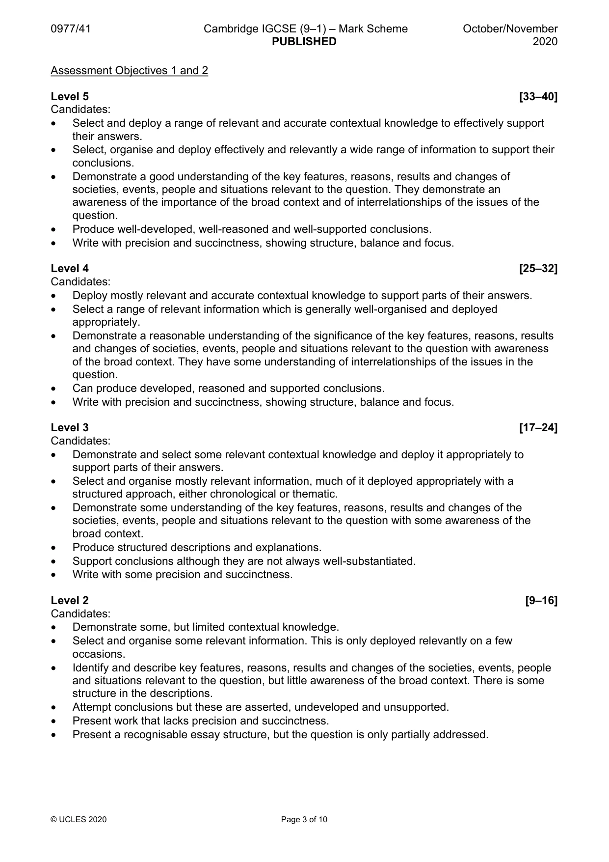 Mark scheme, page 3 of 10