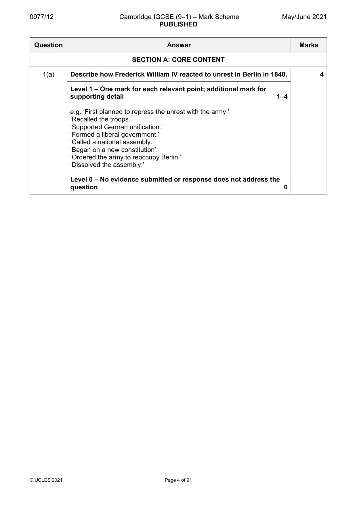 Mark scheme, page 4 of 91