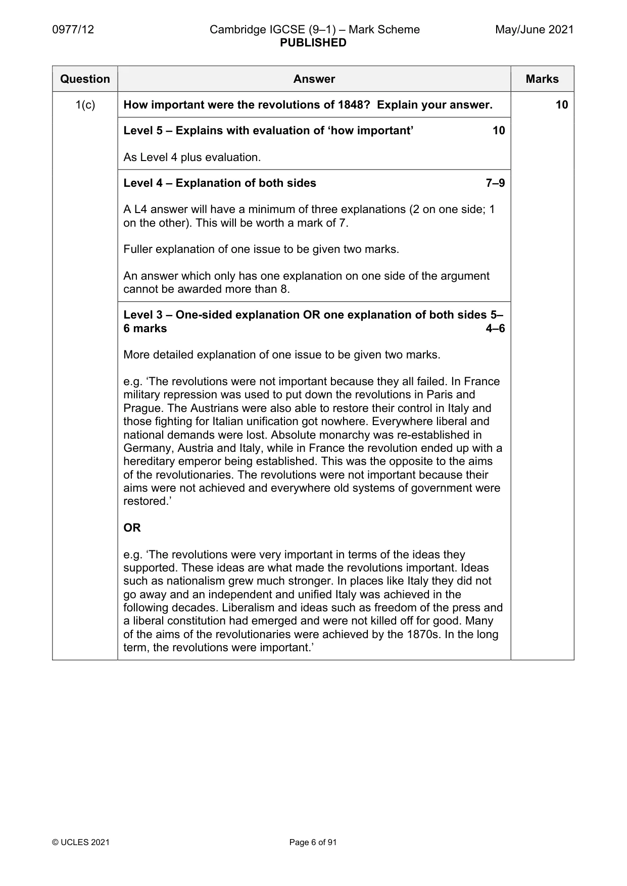 Mark scheme, page 6 of 91