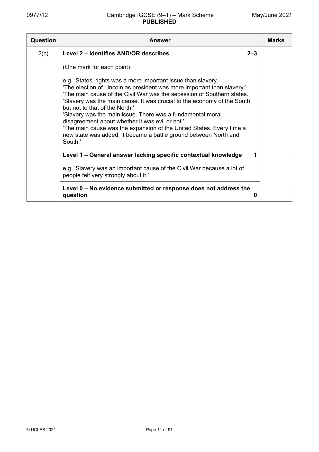 Mark scheme, page 11 of 91