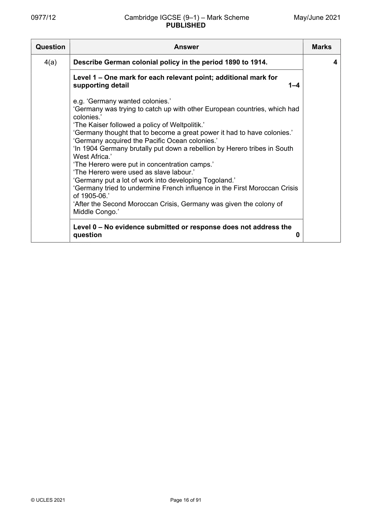 Mark scheme, page 16 of 91