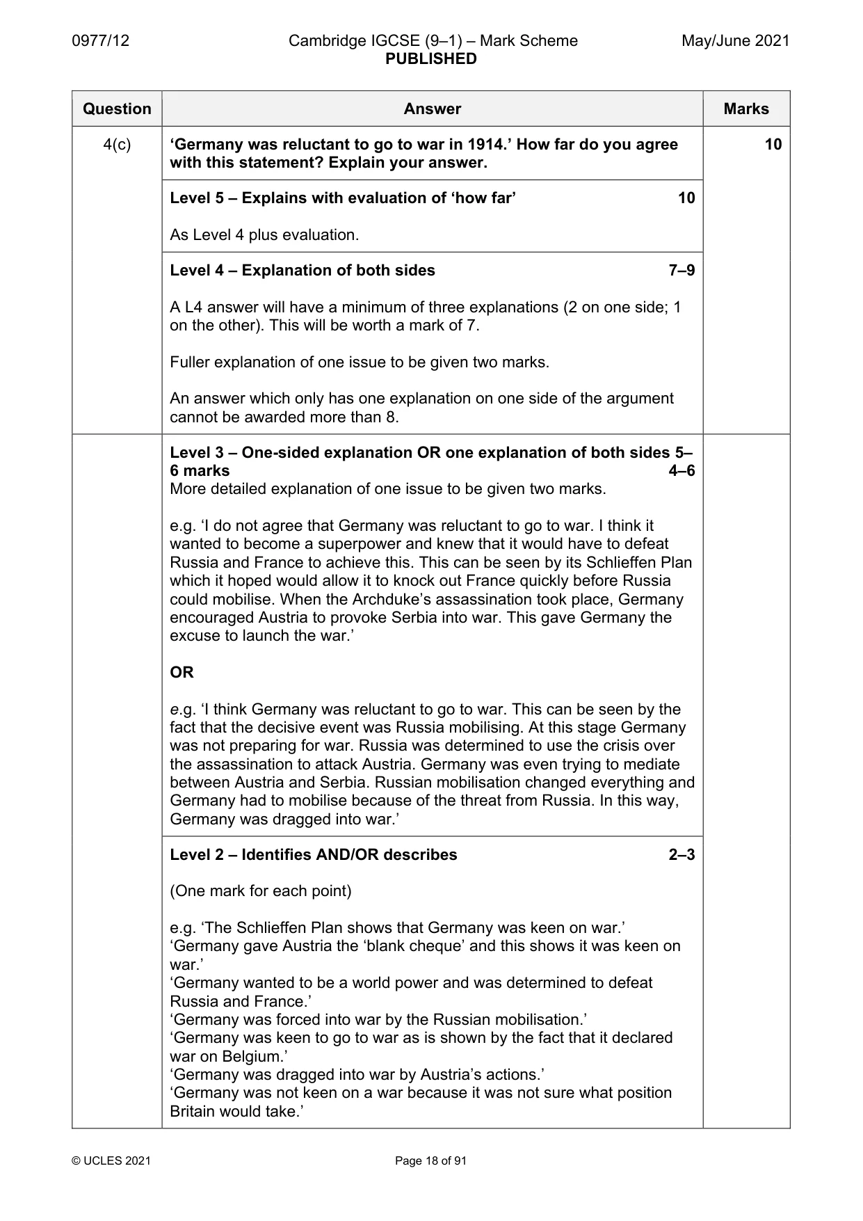 Mark scheme, page 18 of 91